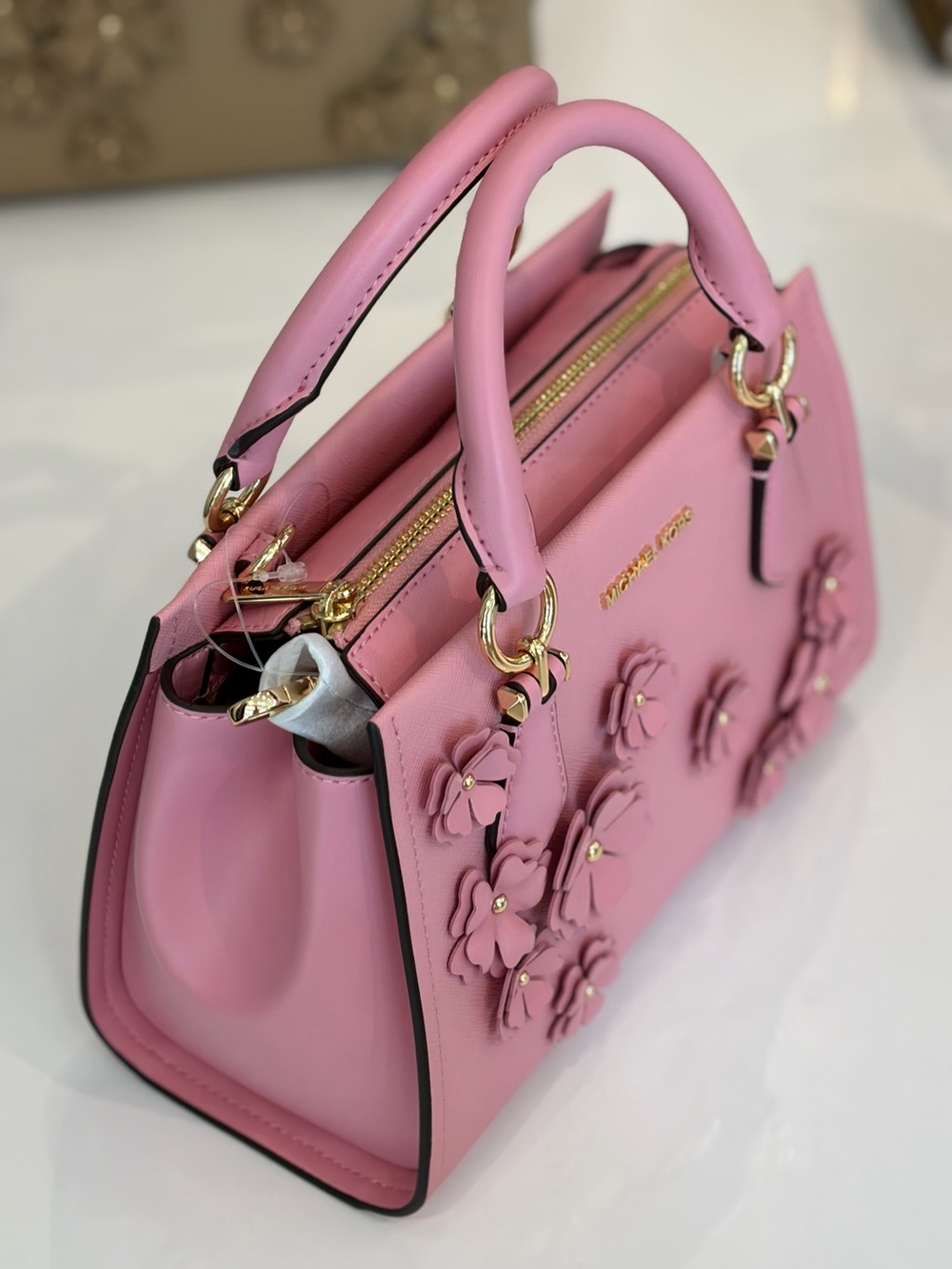 MICHAEL KORS Marilyn Small Floral Embellished Satchel Crossbody and Wallet Set - Picture 13 of 14